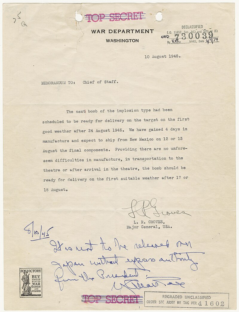 Memorandum_from_Major_General_Leslie_Groves_to_Army_Chief_of_Staff_George_Marshall
