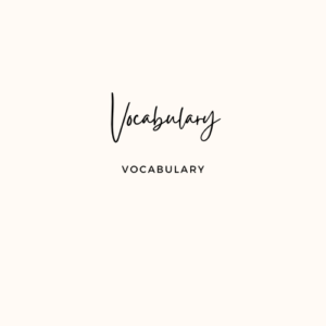 Vocabulary